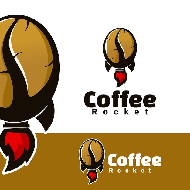 Logo coffee rocket art illustration