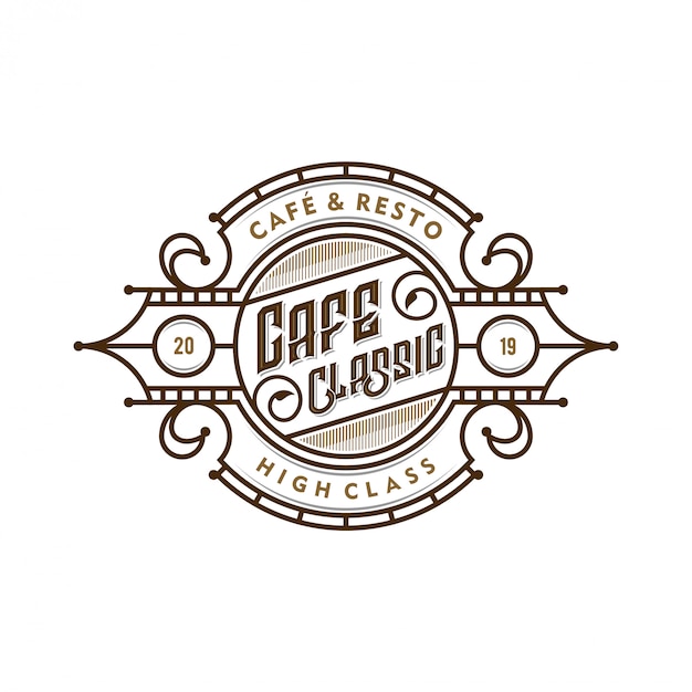コーヒーショップやコーヒー製品のラベルのロゴ
