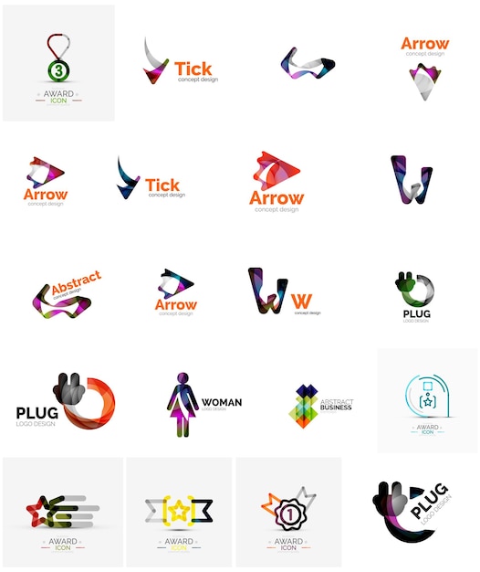 Logo collectie abstracte geometrische zakelijke icon set