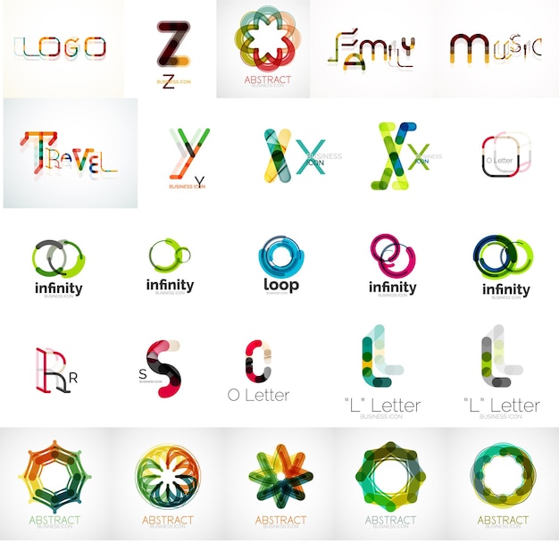 Logo collectie geometrische zakelijke icon set