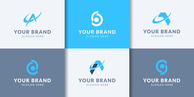 Collezione logo concetto di design astratto per il branding
