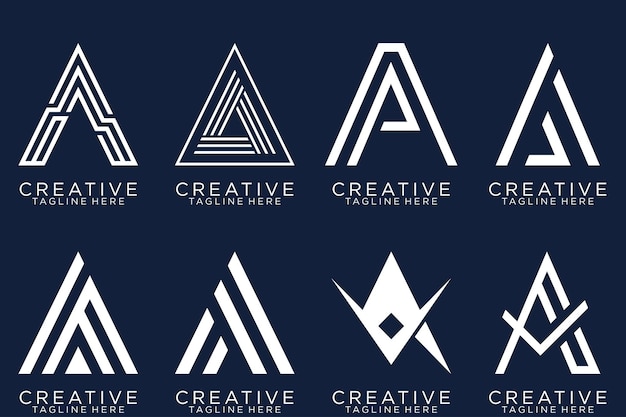 Logo collection abstract letter a logo design icons for business