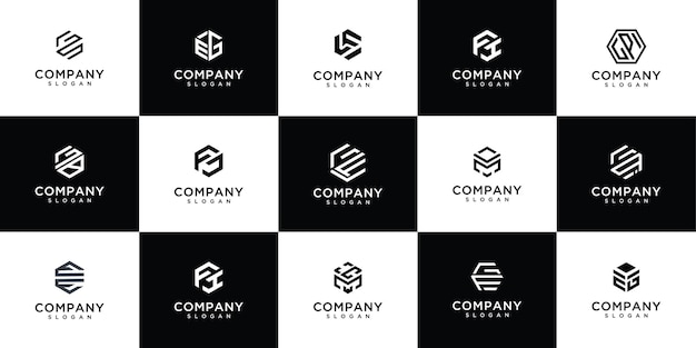 az 모노그램 로고 디자인 템플릿의 로고 컬렉션
