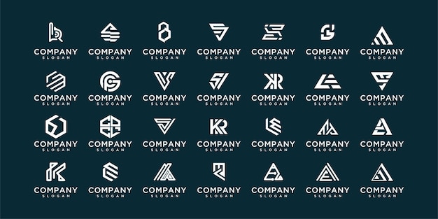 Collezione di loghi di modelli di progettazione del logo del monogramma az