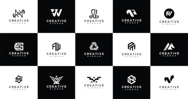 Logo collection of az monogram logo design templates