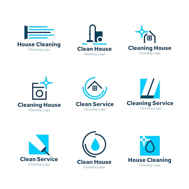 Vector logo collection design for cleaning