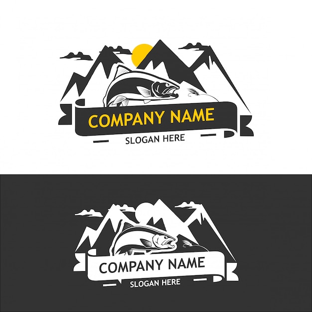 Vector logo collection of fishing company