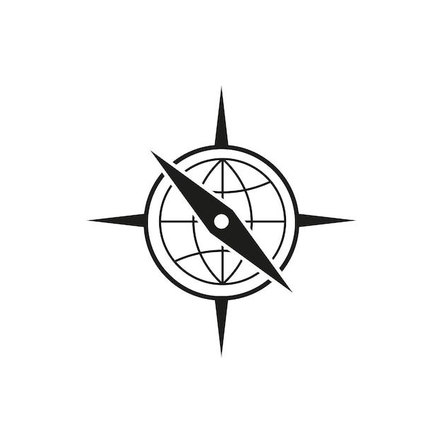 Комбинация логотипа компаса и земли. Векторная иллюстрация EPS 10 стоковое изображение