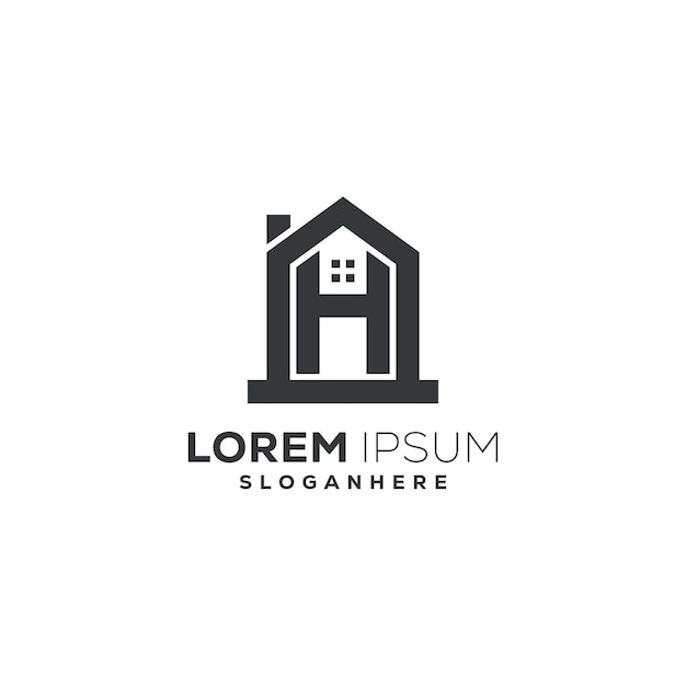 Logo combinazione della lettera h e della casa