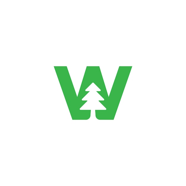 Vector logo of a combination of the letter w and the tree