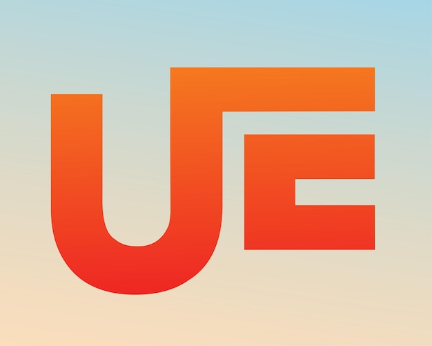 Logo combination of letters U and E