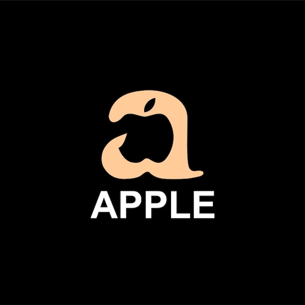 Logo combining letter a with apple