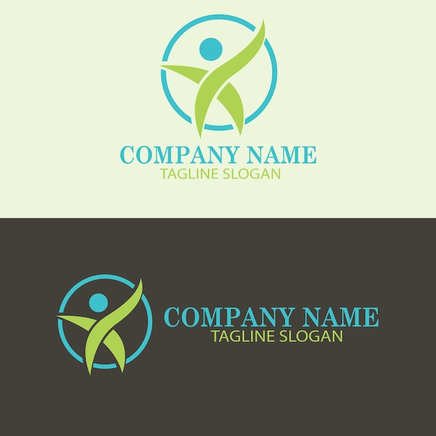 a logo for company called company name in blue and green