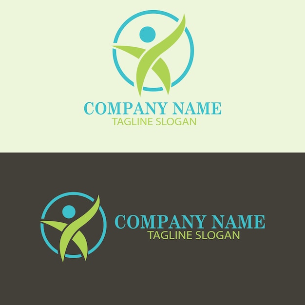 Vector a logo for company called company name in blue and green