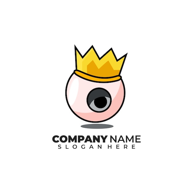 Vettore un logo per un'azienda chiamata bulbo oculare con una corona