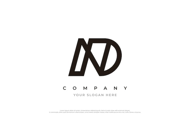 A logo for a company called nd.