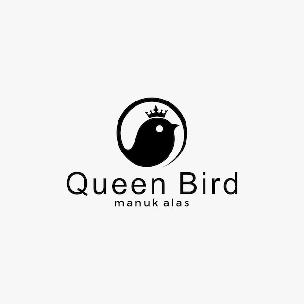 Un logo per un'azienda chiamata queen bird mankula.