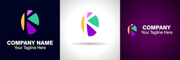 Vector a logo for the company k and k letter colorful logo