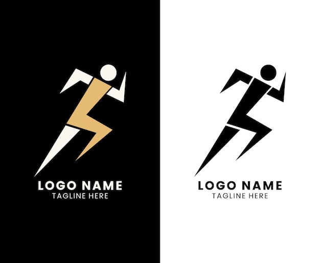 A logo for a company that is running fast
