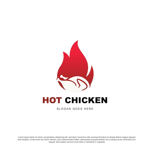 logo concept for hot chicken restaurant