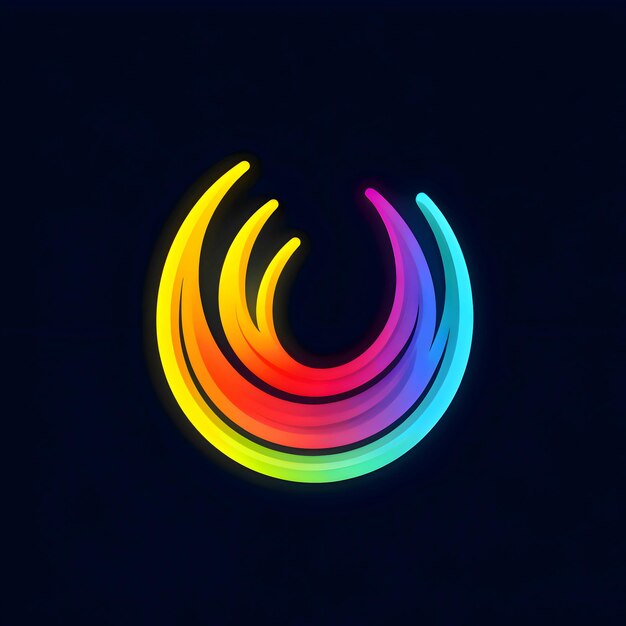 Logo concept kleurrijke halve cirkels op een donkere achtergrond