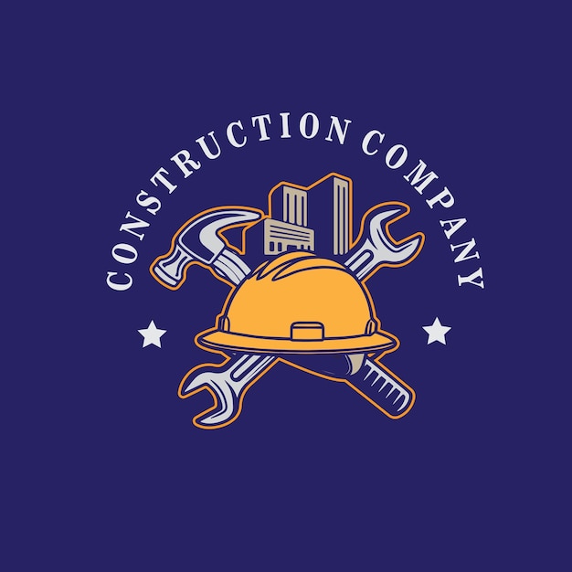 Logo construction vector template illustration