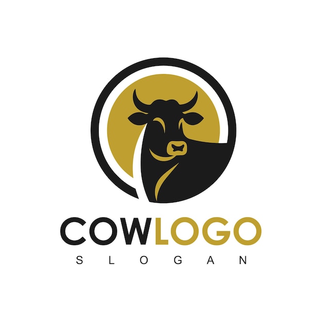Logo Cow Premium Logo van het product van de koeienboerderij Vector design Vintage Cattle Angus Beef logo