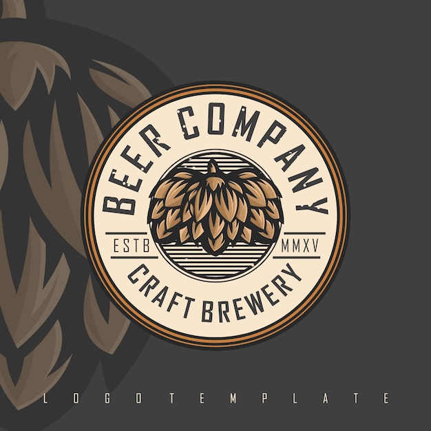 Vettore un logo per un birrificio artigianale chiamato beer company