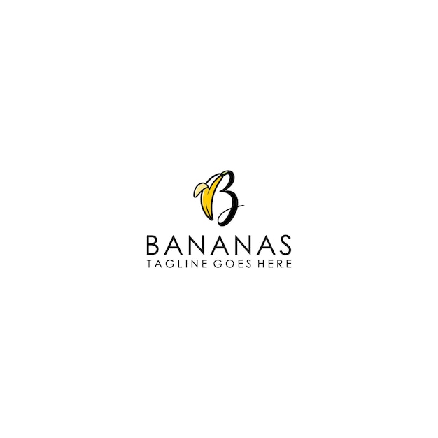 logo created from combination of banana with letter B shape.