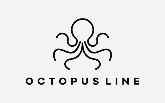 Логотип creative octopus line simple