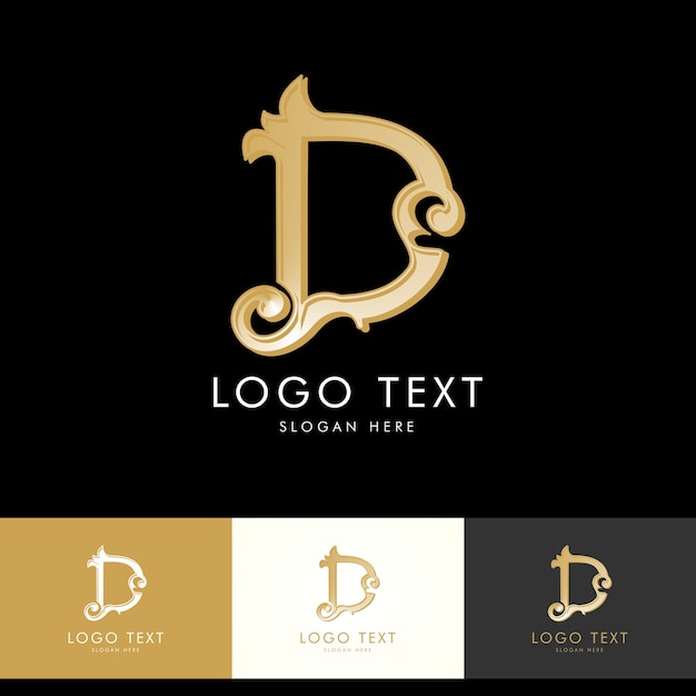 Vector logo d, monogram d, goud, vector d, logo ontwerp