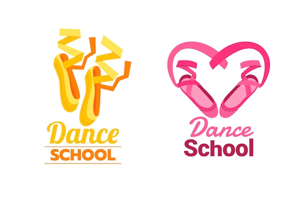 Vector logo dansschool met plat ontwerp