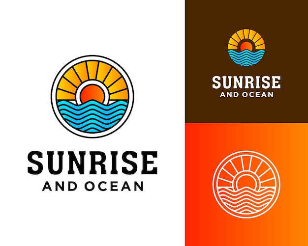 Logo design about the beauty of the sunrise and ocean