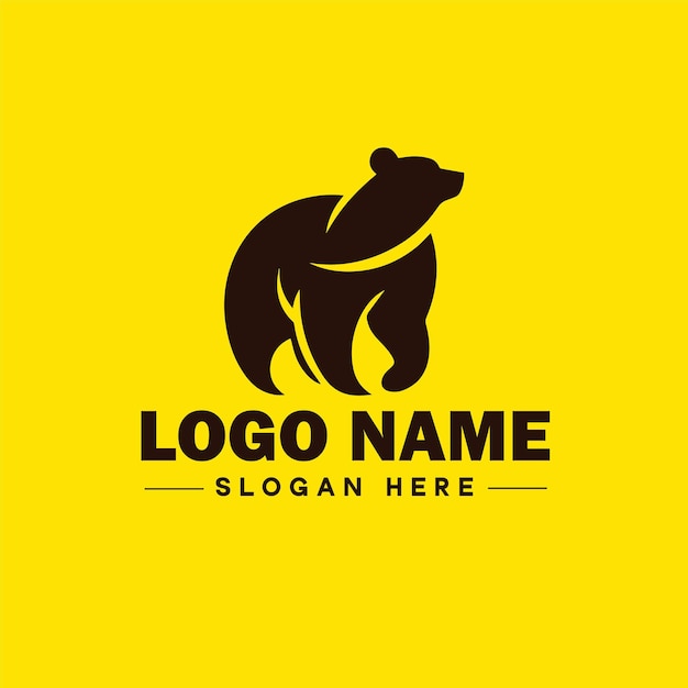 Logo design bear animal logo and icon editable vector graphic illustration