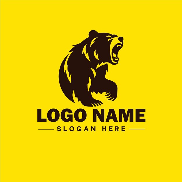 Logo design bear animal logo and icon editable vector graphic illustration