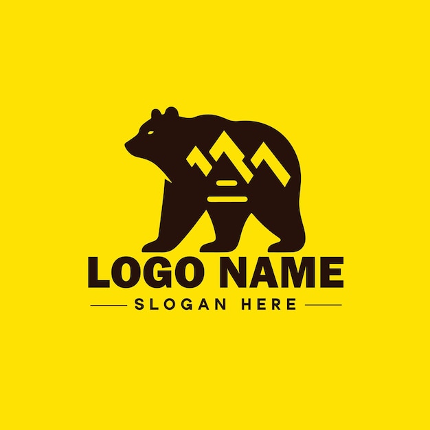 Logo design bear animal vector