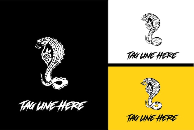 Logo design of big snake vector black and white