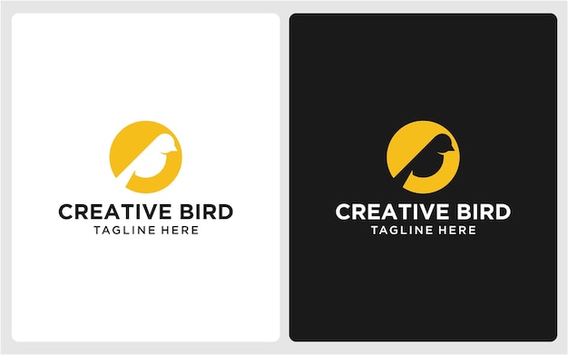 Logo design bird negative space modern