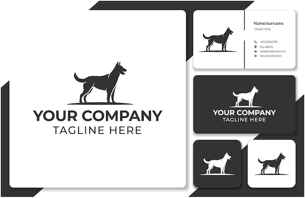 Logo design addestramento del cane nero