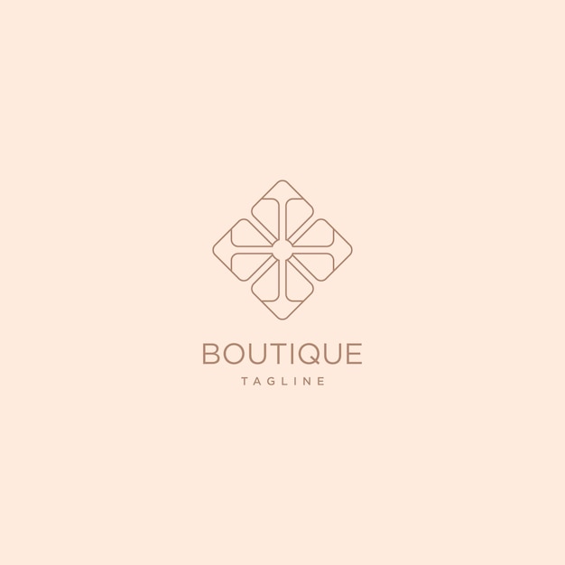 Вектор logo design boutique tagline art template