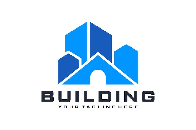 Vector logo design of building property house city