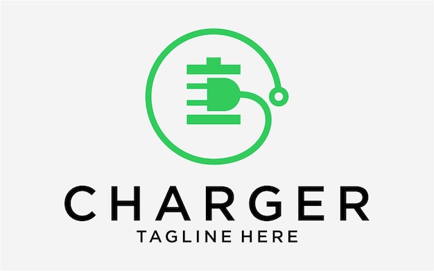 Дизайн логотипа зарядное устройство электрический современный абстрактный