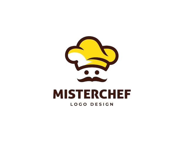 Vettore logo design per uno chef chiamato mister chef