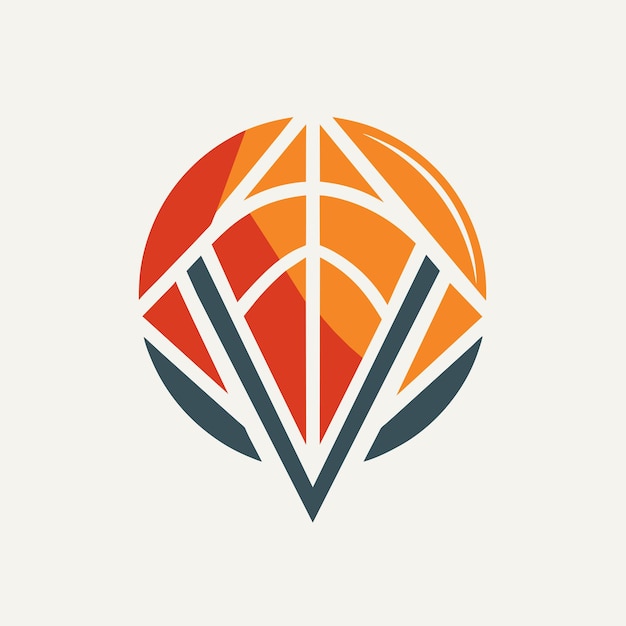 ダイヤモンドリングを専門とする会社のロゴデザイン バスケットボールチームを表す幾何学的形状 ミニマリスト シンプル モダン ベクトル ロゴデザイン