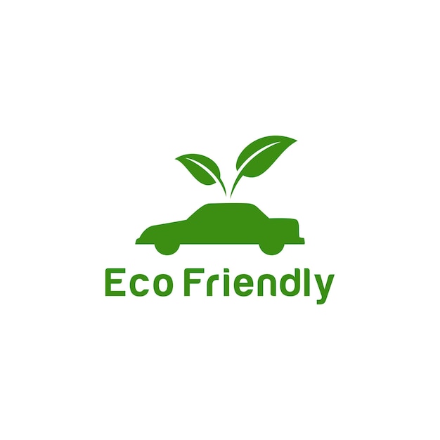 Vector logo design concept related to low cost green car with text eco friendly