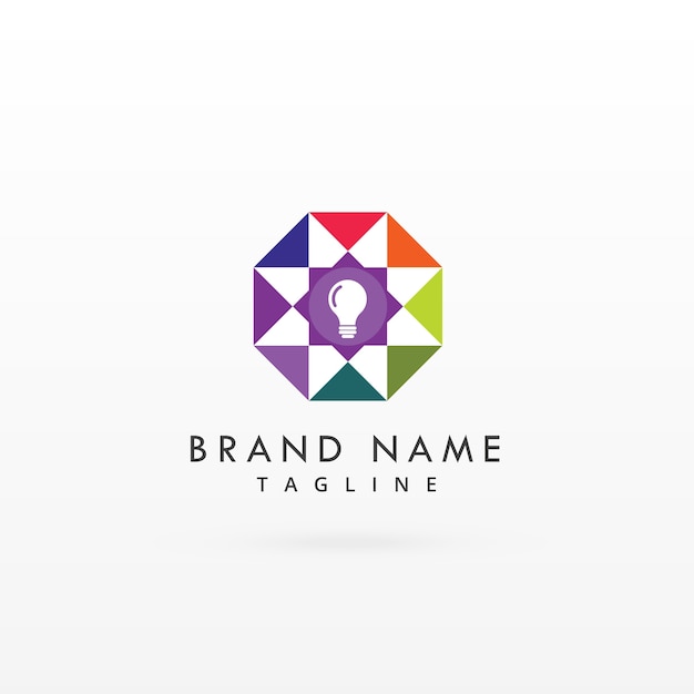 Logo design concept with light bulb