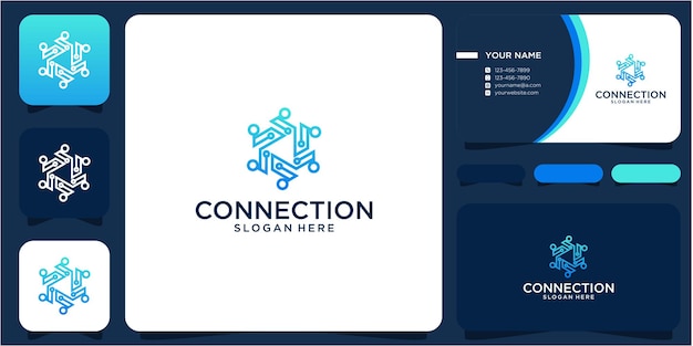 Connessione design logo semplice elegan