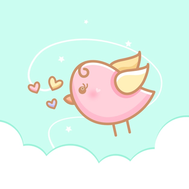 Logo design cute bird Vector