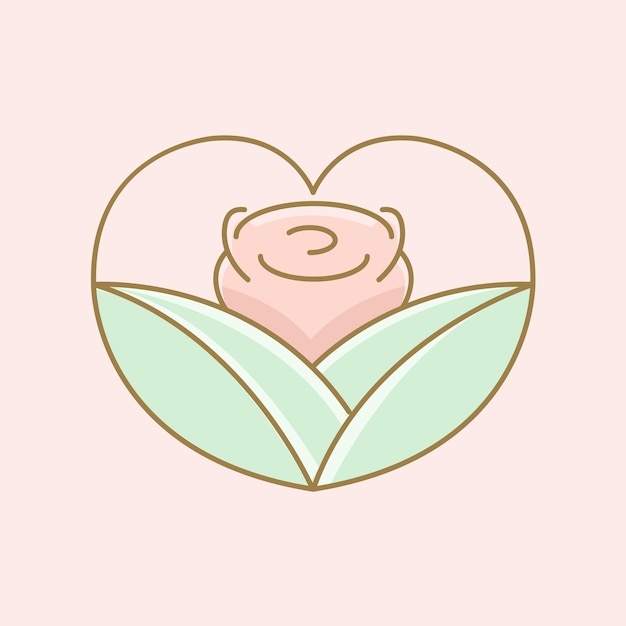 Logo design cute flower minimalist Vector