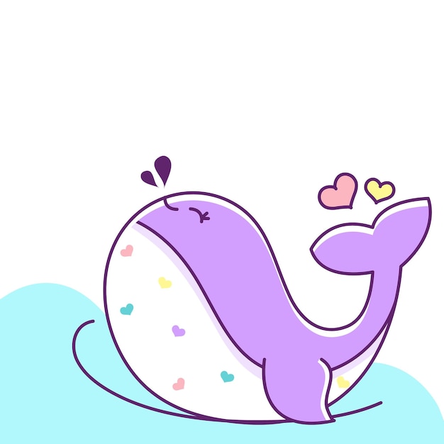 Vector logo design cute whale vector